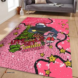 Penrith Panthers Christmas Custom Area Rug - Let's Get Lit Chrisse Pressie Pink Area Rug