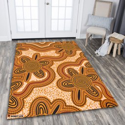 Australia Aboriginal Area Rug - Aboriginal Art Background Connection Concept Area Rug