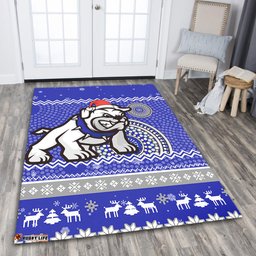 Canterbury-Bankstown Bulldogs Area Rug - Australia Ugly Xmas With Aboriginal Patterns For Die Hard Fans