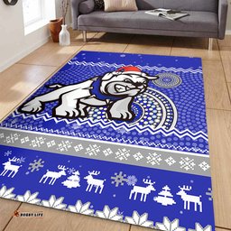 Canterbury-Bankstown Bulldogs Area Rug - Australia Ugly Xmas With Aboriginal Patterns For Die Hard Fans