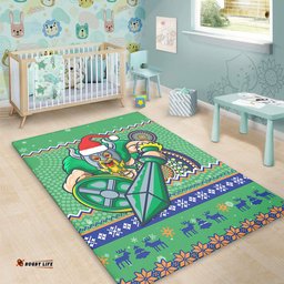 Canberra Raiders Area Rug - Australia Ugly Xmas With Aboriginal Patterns For Die Hard Fans