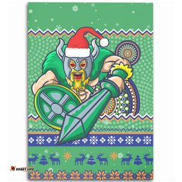 Canberra Raiders Area Rug - Australia Ugly Xmas With Aboriginal Patterns For Die Hard Fans