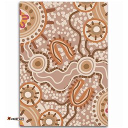 Australia Aboriginal Area Rug - Aboriginal Dot Design Artwork Area Rug