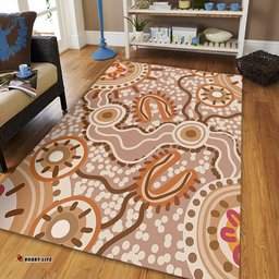 Australia Aboriginal Area Rug - Aboriginal Dot Design Artwork Area Rug