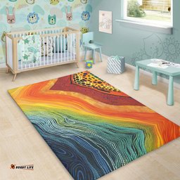 Australia Aboriginal Area Rug - Australian Indigenous Aboriginal Art And Dot Painting Techniques Area Rug