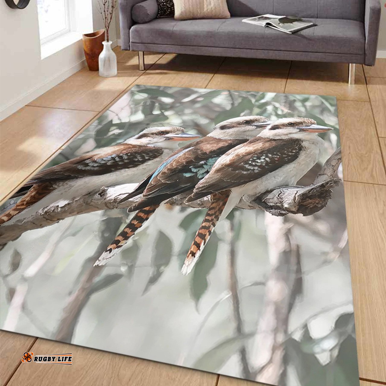 Australia Kookaburra Area Rug - Kookaburra Artwork Area Rug