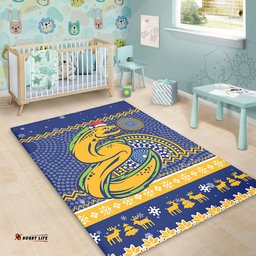 Parramatta Eels Area Rug - Australia Ugly Xmas With Aboriginal Patterns For Die Hard Fans