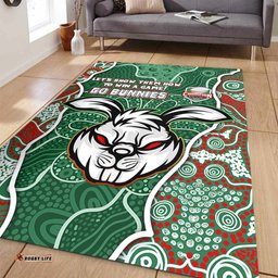 South Sydney Rabbitohs Grand Final Custom Area Rug - Custom Rabbitohs With Contemporary Style Of Aboriginal Painting Area Rug