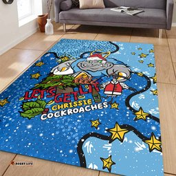 New South Wales Cockroaches Christmas Custom Area Rug - Let's Get Lit Chrisse Pressie Area Rug