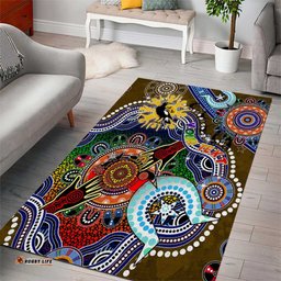 Custom NAIDOC Week 2024 Collingwood Magpies Area Rug Australia Aboriginal Dot Painting