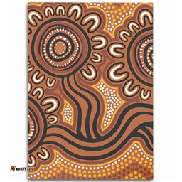 Australia Aboriginal Area Rug - Dot Patterns From Indigenous Australian Culture (Brown) Area Rug