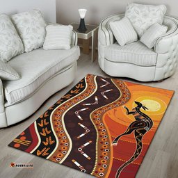 Area Rug Aboriginal Kangaroo Boomerang Dot Panting