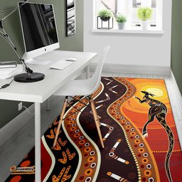 Area Rug Aboriginal Kangaroo Boomerang Dot Panting