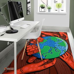 Australia Aboriginal Inspired Area Rug - Together we save the planet