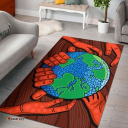 Australia Aboriginal Inspired Area Rug - Together we save the planet