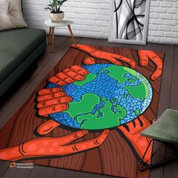Australia Aboriginal Inspired Area Rug - Together we save the planet