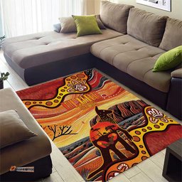 Northern Territory Uluru Area Rug Ayers Rock Kangaroo Aboriginal Art