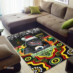 Penrith Panthers Christmas Area Rug - Custom Christmas Indigenous Penrith Panthers Rug