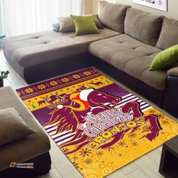 Brisbane Broncos Christmas Area Rug - Custom Merry Christmas Broncos 1992 Retro Heritage Jersey