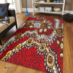 Australia Aboriginal Area Rug - Aboriginal Contemporary Dot Painting Inspired Area Rug