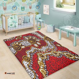 Australia Aboriginal Area Rug - Aboriginal Contemporary Dot Painting Inspired Area Rug