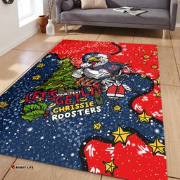 Sydney Roosters Christmas Custom Area Rug - Let's Get Lit Chrisse Pressie Area Rug