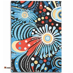 Australia Aboriginal Area Rug - Traditional Australian Aboriginal Native Design (Black) Ver 3 Area Rug