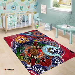 Custom NAIDOC Week 2024 St Kilda Saints Area Rug Australia Aboriginal Dot Painting