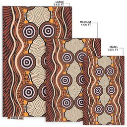Australia Aboriginal Inspired Area Rug - Brown Dot Design Vector Aboriginal Artwork