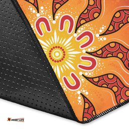 Australia Aboriginal Inspired Area Rug - Yellow Aboriginal Dot Artwork