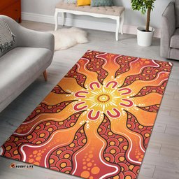 Australia Aboriginal Inspired Area Rug - Yellow Aboriginal Dot Artwork