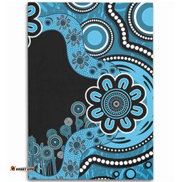 Australia Area Rug Aboriginal Indigenous Dot Painting Blue