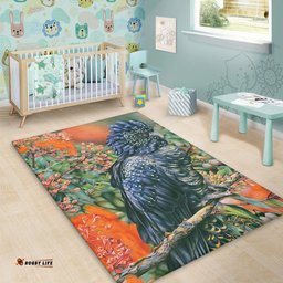 Australia Black Cockatoo  Area Rug - Black Cockatoo and Flowering Gum Area Rug