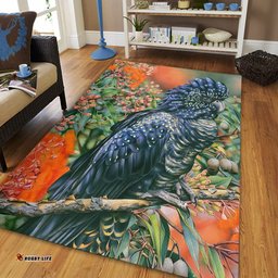 Australia Black Cockatoo  Area Rug - Black Cockatoo and Flowering Gum Area Rug