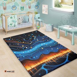 Australia Dreaming Aboriginal Area Rug - Aboriginal Dreaming Dot Painting Art Color Inspired Area Rug