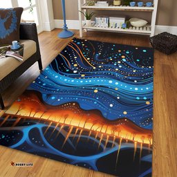 Australia Dreaming Aboriginal Area Rug - Aboriginal Dreaming Dot Painting Art Color Inspired Area Rug