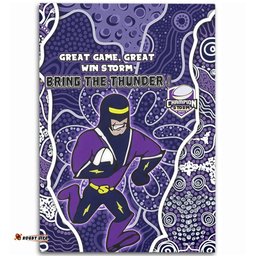 Melbourne Storm Grand Final Custom Area Rug - Custom Melbourne Storm With Contemporary Style Of Aboriginal Painting Area Rug