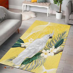Australia Cacatua Galerita Area Rug Sulphur Crested Cockatoo Aboriginal Art