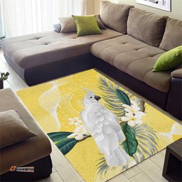 Australia Cacatua Galerita Area Rug Sulphur Crested Cockatoo Aboriginal Art