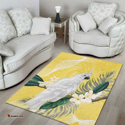 Australia Cacatua Galerita Area Rug Sulphur Crested Cockatoo Aboriginal Art