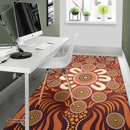 Australia Aboriginal Inspired Area Rug - Aboriginal Art Dot Painting Pattern