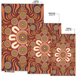 Australia Aboriginal Inspired Area Rug - Aboriginal Art Dot Painting Pattern