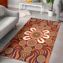 Australia Aboriginal Inspired Area Rug - Aboriginal Art Dot Painting Pattern