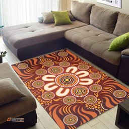 Australia Aboriginal Inspired Area Rug - Aboriginal Art Dot Painting Pattern