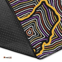 Australia Aboriginal Inspired Area Rug - Australia Map Aboriginal Art Painting