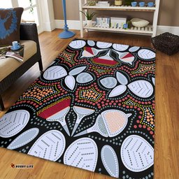 Australia Aboriginal Area Rug - Eucalyptus seamless pattern In Aboriginal Dot Art Area Rug