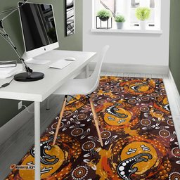 Australia Aboriginal Inspired Area Rug - Kangaroo Aboiginal Inspired Dot Painting Style