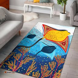 Australia Aboriginal Inspired Area Rug - Stingray Aboriginal Inspired art