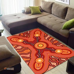 Australia Aboriginal Inspired Area Rug - Indigenous Connection Aboiginal Inspired Dot Painting Style