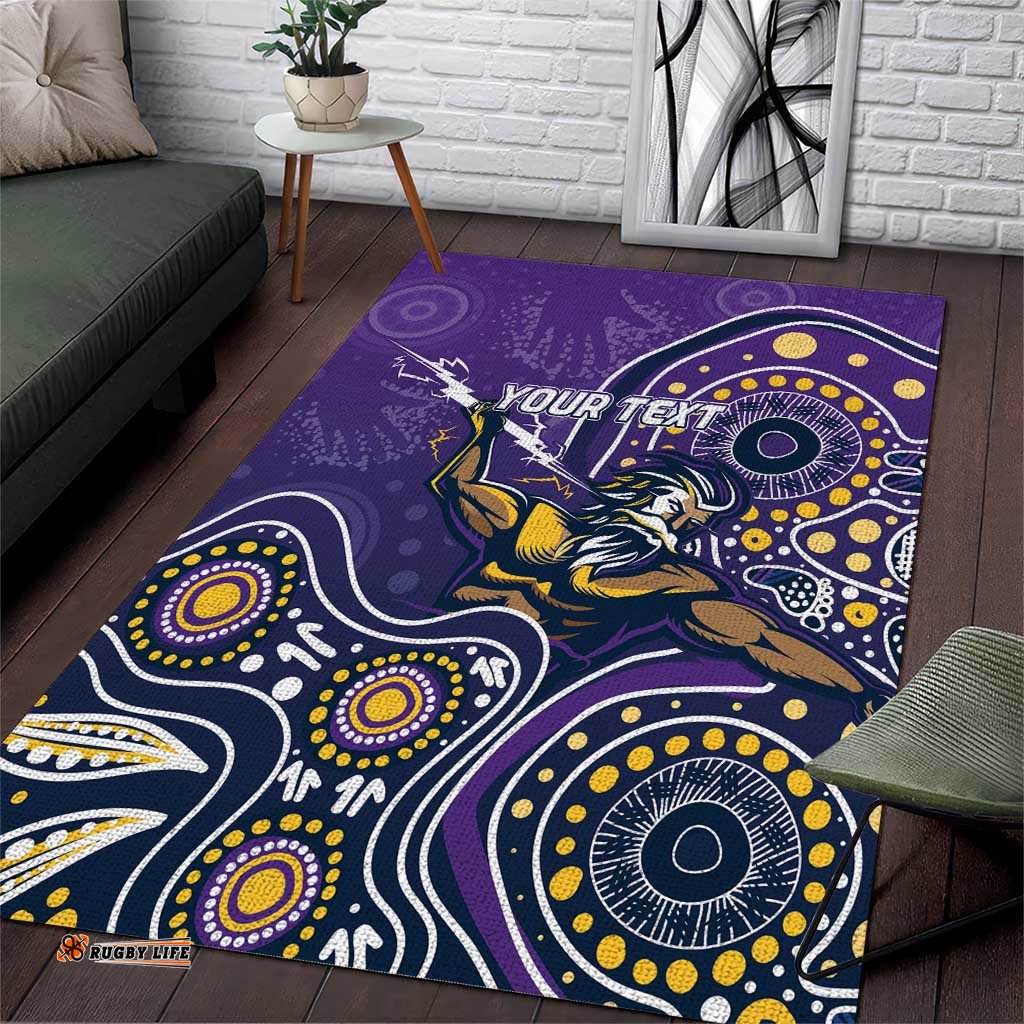 Personalised Storm Rugby Aboriginal Area Rug 2024 GO Storms